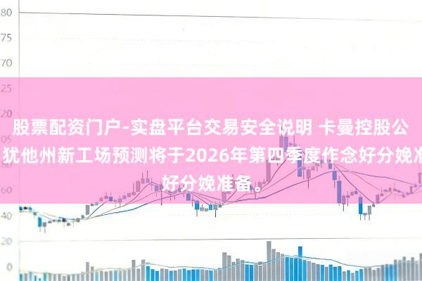 股票配资门户-实盘平台交易安全说明 卡曼控股公司：犹他州新工场预测将于2026年第四季度作念好分娩准备。